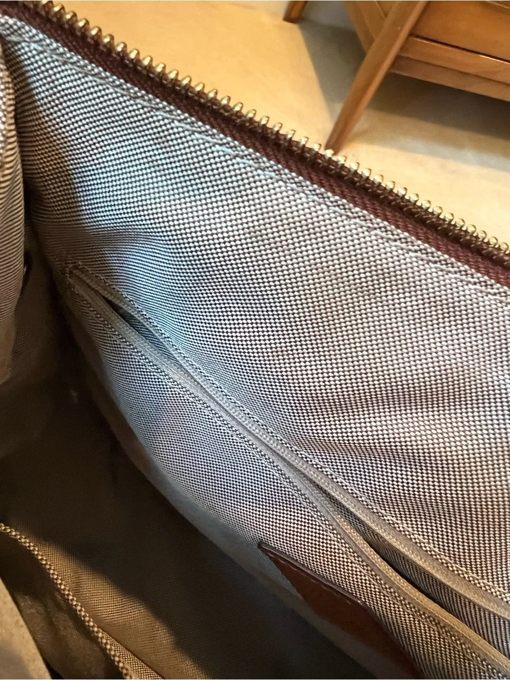 Fossil Cognac Brown Leather Satchel with Key Charm